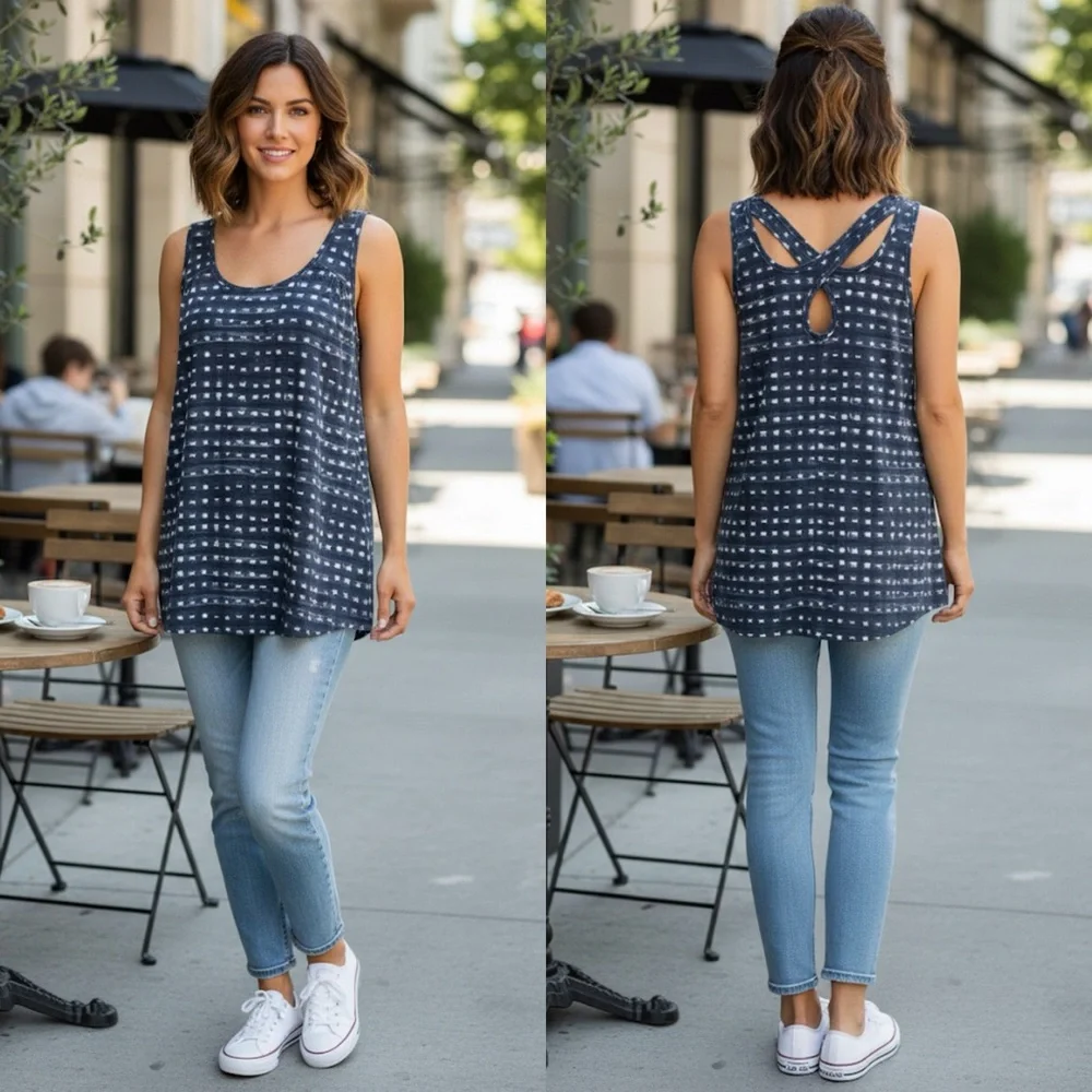 The North Face Criss Cross Back Tank Blouse Womens Size XL - Picture 1 of 13